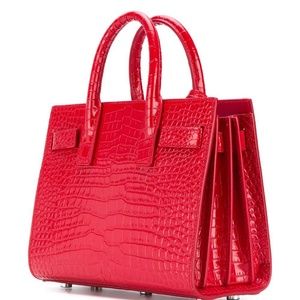 Saint Laurent Sac De Jour Nano Croc-Embossed Bag